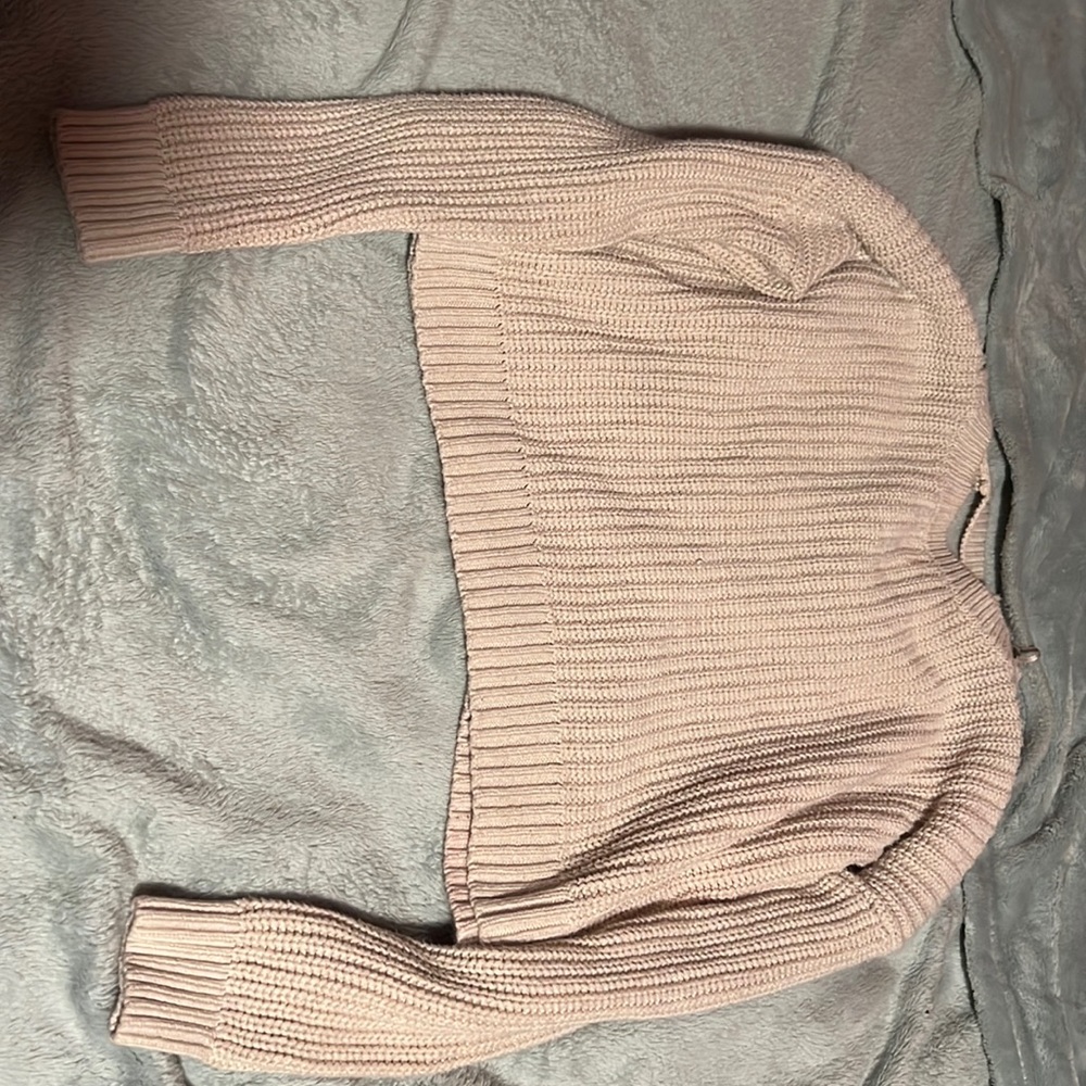 Nitted cropped sweater, women xs, white/cream color